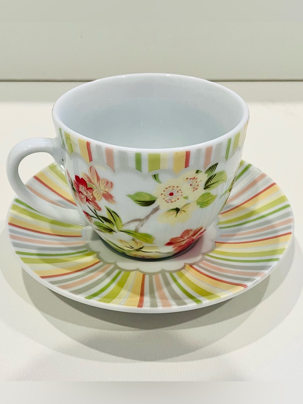🥳BOGO! GANZ Ainsley-Style Teacup & Matching Saucer Set | Pastel Floral | EUC